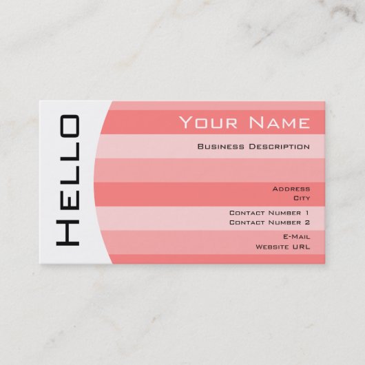 Carte de visite simple Hello (Devant)