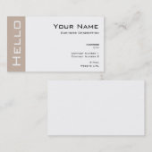 Carte de visite simple Hello (Devant / Derrière)