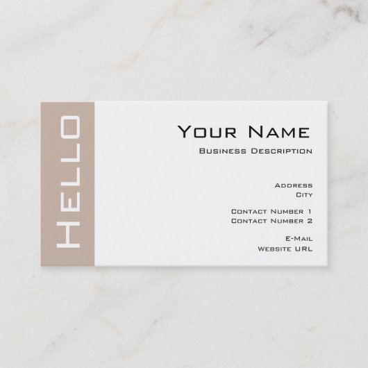 Carte de visite simple Hello (Devant)