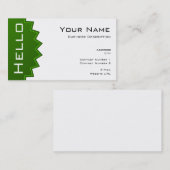 Carte de visite simple Hello (Devant / Derrière)