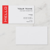 Carte de visite simple Hello (Devant / Derrière)