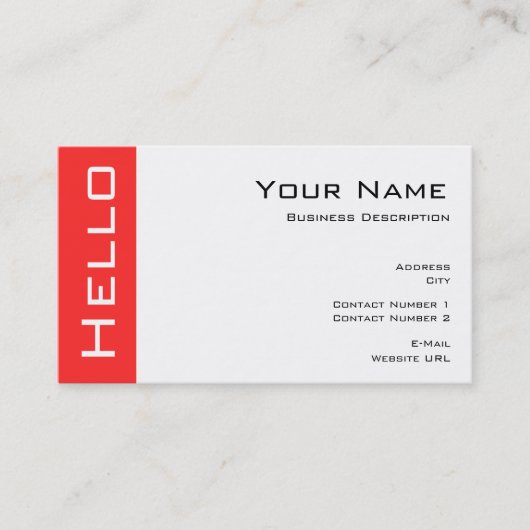 Carte de visite simple Hello (Devant)