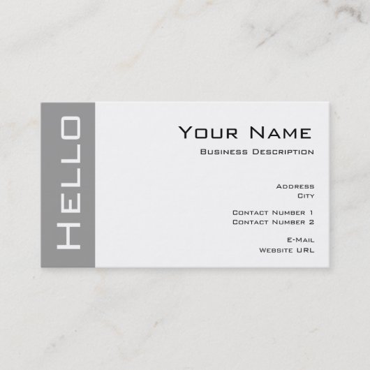 Carte de visite simple Hello (Devant)