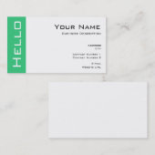 Carte de visite simple Hello (Devant / Derrière)
