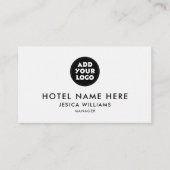 Carte De Visite Simple Hotel Logo Name with Job Title Qr Code (Devant)