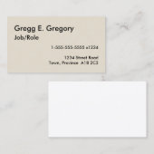 Carte De Visite Simple, Humble et Mini (Devant / Derrière)