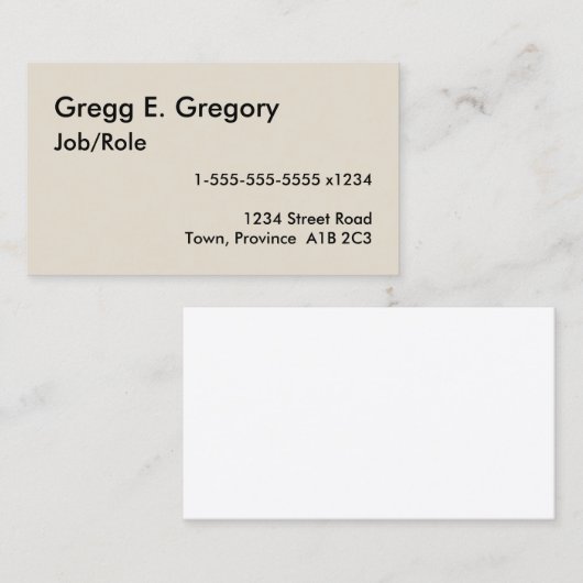 Carte De Visite Simple, Humble et Mini (Devant / Derrière)