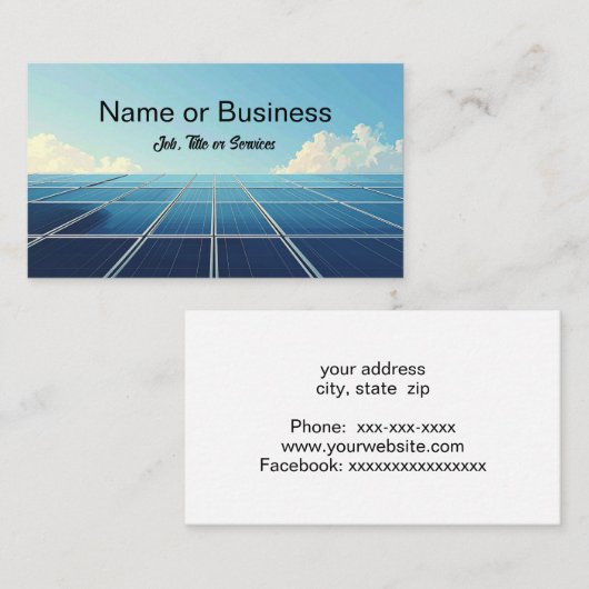 Carte De Visite Simple image of a solar panel (Devant / Derrière)