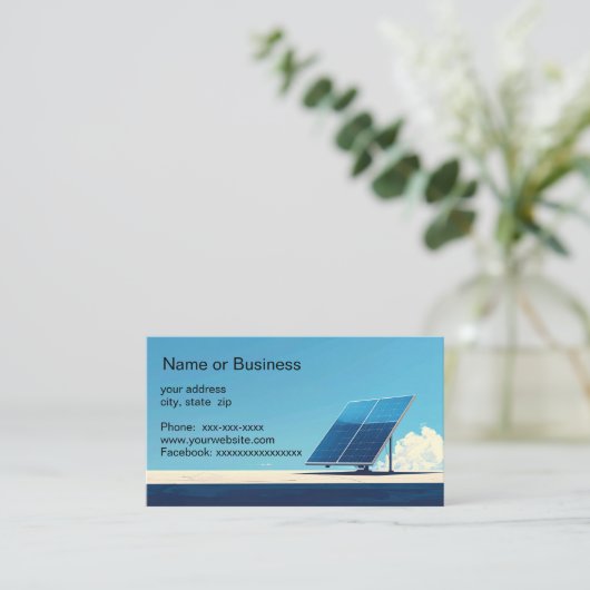 Carte De Visite Simple image of a solar panel (Debout devant)