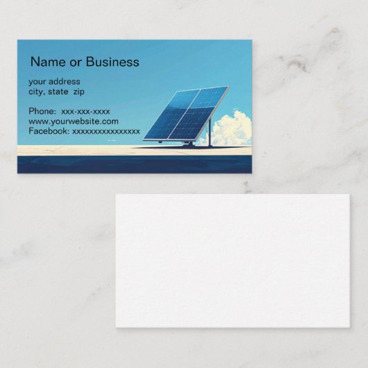 Carte De Visite Simple image of a solar panel (Devant / Derrière)