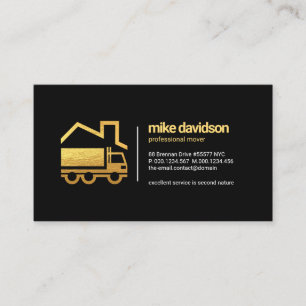Carte De Visite Simple intemporel Retro Gold Truck Home Moving