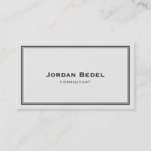 Carte De Visite Simple ivoire gris classique professionnel