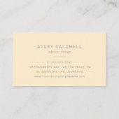 Carte de visite simple jaune beurre neutre AVERY (Dos)