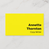 Carte De Visite Simple Jaune brillant Téméraire Moderne Vibrant (Devant)