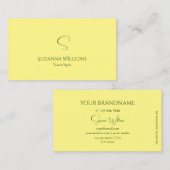 Carte De Visite Simple Jaune clair clair avec Monogram Classic (Devant / Derrière)