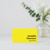 Carte De Visite Simple Jaune Clair Gras Moderne Vibrant (Debout devant)