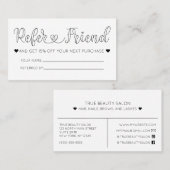 Carte De Visite Simple Joli Coeur Blanc Typographie Référence (Devant / Derrière)
