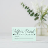Carte De Visite Simple Joli Coeur Mint Typographie Référence (Debout devant)