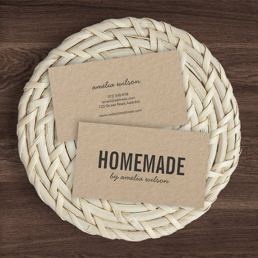 Carte De Visite Simple Kraft Maison Rustique Élégant