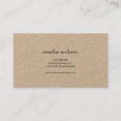 Carte De Visite Simple Kraft Maison Rustique Élégant (Dos)