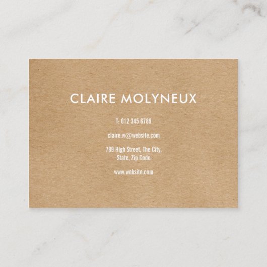 Carte De Visite Simple Kraft Modern Professional (Dos)