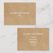 Carte De Visite Simple Kraft Modern Professional (Devant / Derrière)