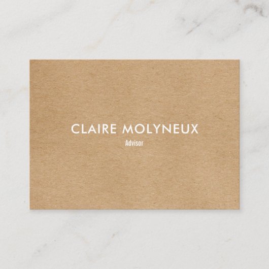 Carte De Visite Simple Kraft Moderne Professionnelle (Devant)