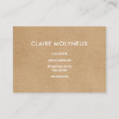 Carte De Visite Simple Kraft Moderne Professionnelle (Dos)