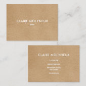 Carte De Visite Simple Kraft Moderne Professionnelle (Devant / Derrière)