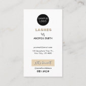 Carte De Visite Simple Lash Care - Instructions Beige Logo personn (Dos)