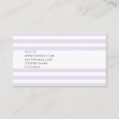 Carte De Visite Simple Lavande Clair Chic Pastel Stripes Minimale (Dos)