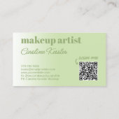 Carte De Visite Simple légère Chaux Été Vert Blanc Calligraphie (Dos)