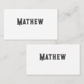 Carte De Visite simple lettre initiale monogramme ajouter votre no (Devant / Derrière)