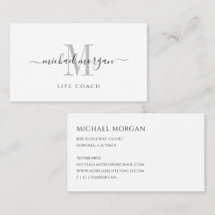 Carte De Visite Simple Life Coach Script Entreprise Moderne