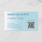 Carte De Visite Simple Light Aqua Ocean Sky Blue White Calligraphi (Dos)