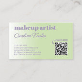 Carte De Visite Simple Lime Green Lavender Violette Blanche Typogr (Dos)