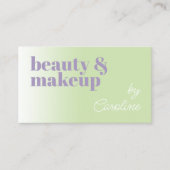 Carte De Visite Simple Lime Green Lavender Violette Blanche Typogr (Devant)