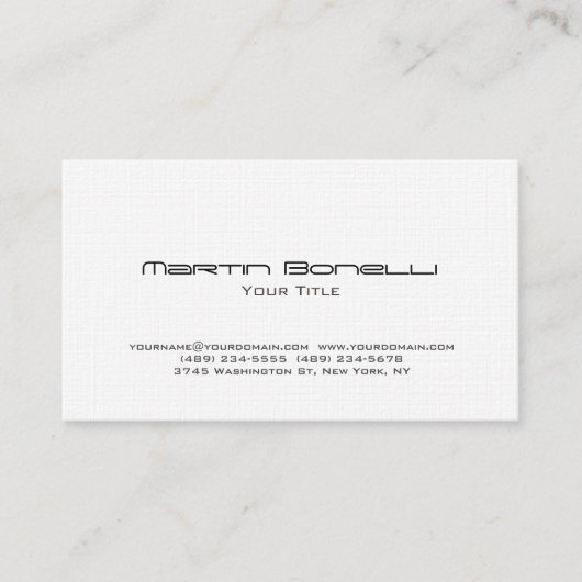 Carte de visite simple lin simple tendance (Devant)