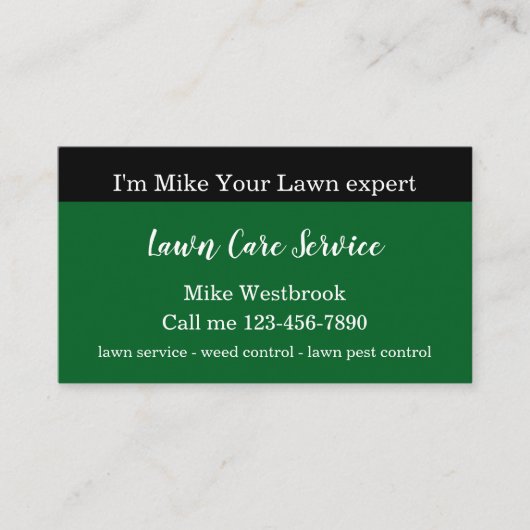 Carte De Visite Simple Local Lawn Care Service (Devant)