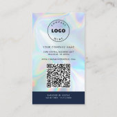 Carte De Visite Simple logo code QR holographique photo de l'emplo (Dos)
