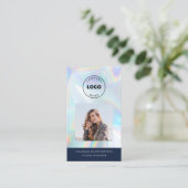 Carte De Visite Simple logo code QR holographique photo de l'emplo (Debout devant)