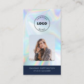 Carte De Visite Simple logo code QR holographique photo de l'emplo (Devant)