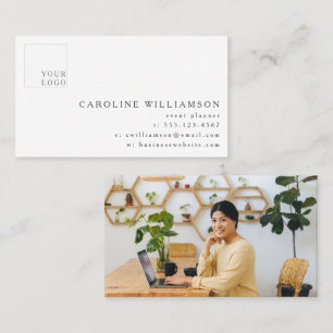 Carte De Visite Simple logo de planificateur d'événement minimal m
