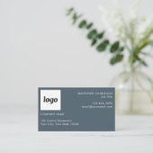 Carte De Visite Simple Logo et Texte Gris Charbon (Debout devant)