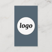 Carte De Visite Simple logo et texte gris charbon vertical (Dos)