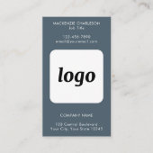 Carte De Visite Simple Logo et Texte Gris Charbon Vertical (Devant)