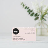 Carte De Visite Simple Logo et Texte Rose Pâle (Debout devant)