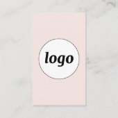 Carte De Visite Simple Logo et Texte Vertical Rose Blush (Dos)