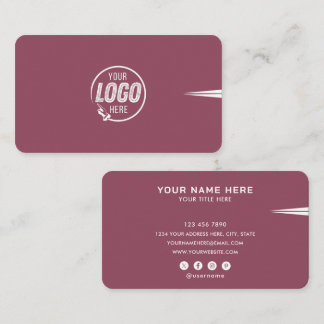 Carte De Visite Simple Logo Social Media Minimaliste Personnalisé