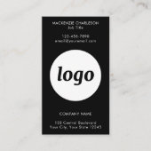 Carte De Visite Simple Logo Text QR Code Vertical Black (Devant)